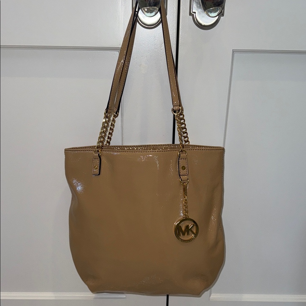 Michael Kors Brown Tote with Gold Accents